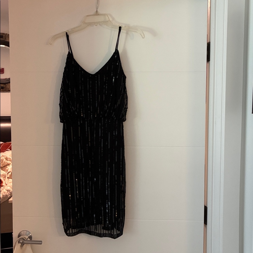 French Connection Black Sequin Embellished Dress